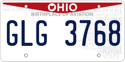 OH license plate GLG3768