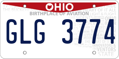 OH license plate GLG3774