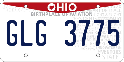OH license plate GLG3775