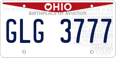 OH license plate GLG3777