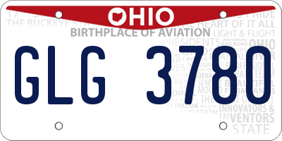 OH license plate GLG3780