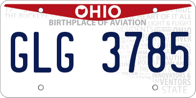 OH license plate GLG3785