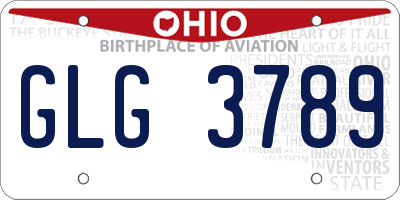 OH license plate GLG3789