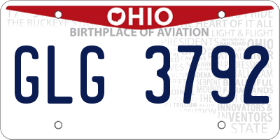 OH license plate GLG3792