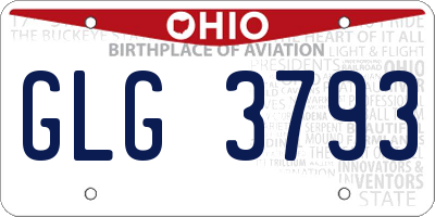 OH license plate GLG3793