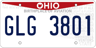 OH license plate GLG3801