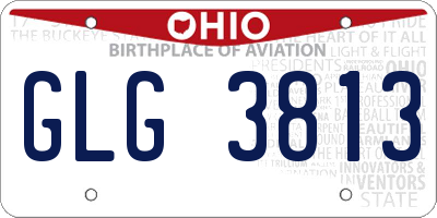 OH license plate GLG3813