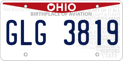 OH license plate GLG3819