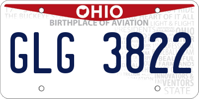 OH license plate GLG3822