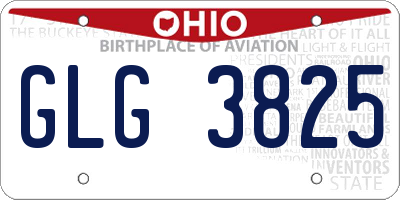 OH license plate GLG3825