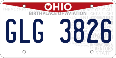OH license plate GLG3826