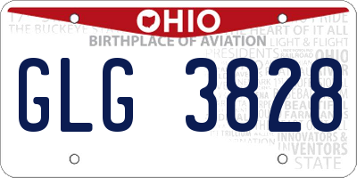 OH license plate GLG3828