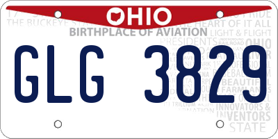 OH license plate GLG3829