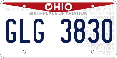 OH license plate GLG3830