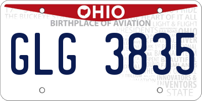OH license plate GLG3835