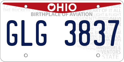 OH license plate GLG3837