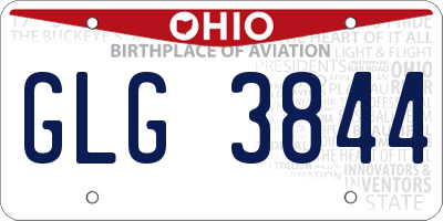 OH license plate GLG3844