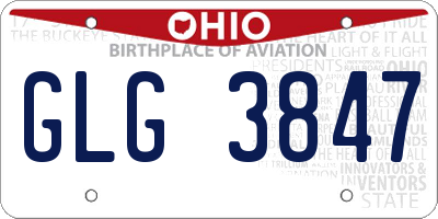 OH license plate GLG3847