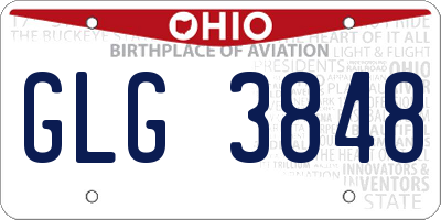 OH license plate GLG3848