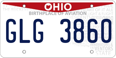 OH license plate GLG3860