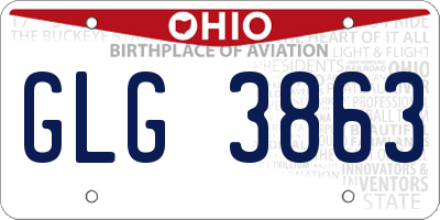 OH license plate GLG3863