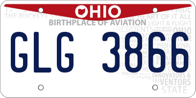 OH license plate GLG3866