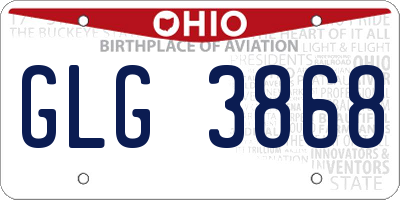 OH license plate GLG3868