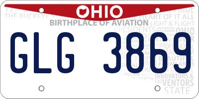 OH license plate GLG3869