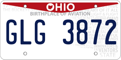OH license plate GLG3872