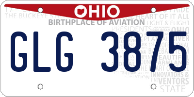 OH license plate GLG3875