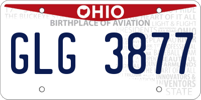 OH license plate GLG3877