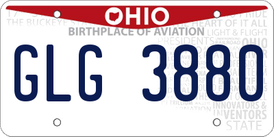 OH license plate GLG3880