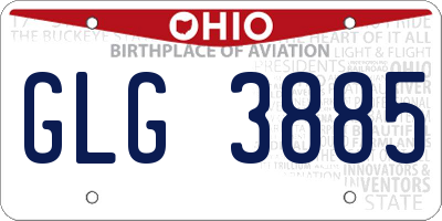 OH license plate GLG3885