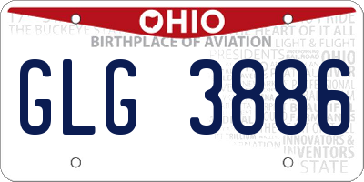 OH license plate GLG3886