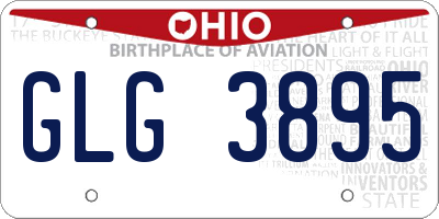 OH license plate GLG3895