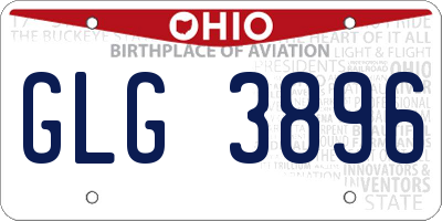 OH license plate GLG3896