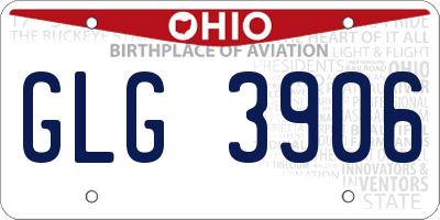 OH license plate GLG3906