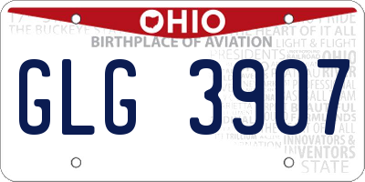OH license plate GLG3907