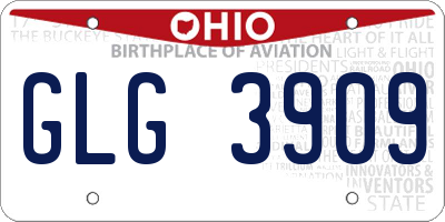 OH license plate GLG3909