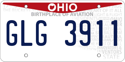 OH license plate GLG3911