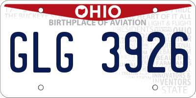 OH license plate GLG3926
