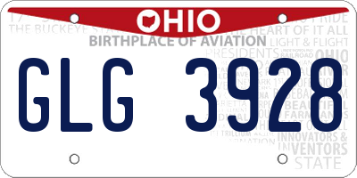 OH license plate GLG3928