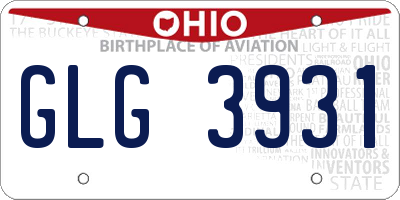 OH license plate GLG3931