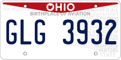 OH license plate GLG3932