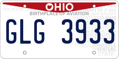 OH license plate GLG3933