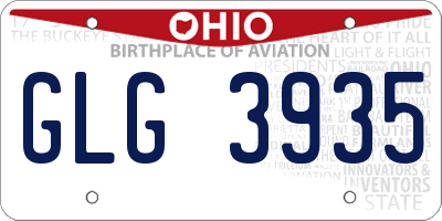 OH license plate GLG3935