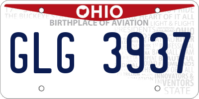 OH license plate GLG3937