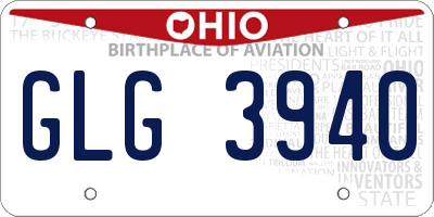 OH license plate GLG3940