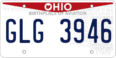 OH license plate GLG3946