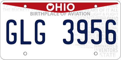 OH license plate GLG3956